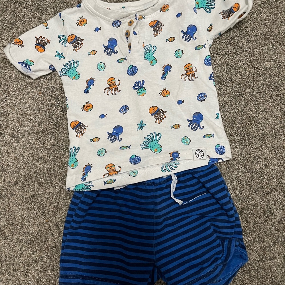 Free Planet T-shirt and Short Set | 12 month